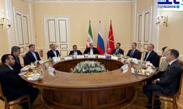 زمینه همکاری‌های مشترک اقتصادی و تجاری، در دیدار استانداران بوشهر و سن‌پترزبورگ بررسی شد